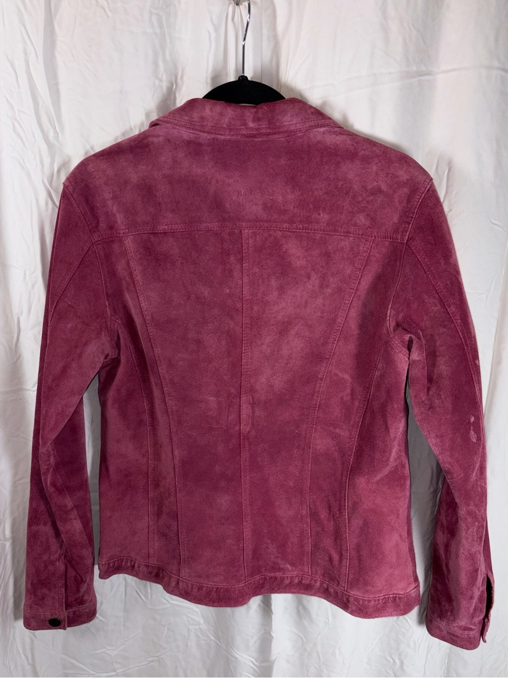 For Joseph Women’s Suede Button-Front Collared Jacket in Pink sz M - Picture 6 of 11